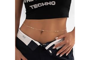 Zookey Strass Chaîne de Taille Cristal Chaîne de Ventre Argent Discothèque Costume Chaîne de Corps Bijoux Accessoires pour Femmes et Filles