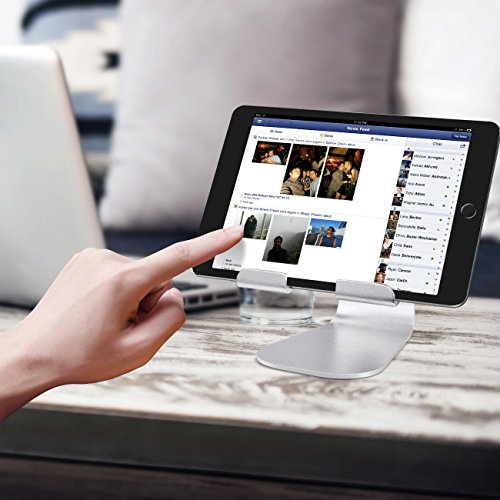 Verstellbare iPad Ständer, Lamicall Tablette Halter : Universal Tab Ständer, Wiege, Halterung Dock für iPad 1 2 3 Air; iPad mini 1 2 3 4, Samsung Huawei E-Reader und Google Nexus 7 10 4 Tablette Schreibtisch, andere Tab Smartphone 5“-11“ (Silber) - 7