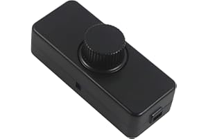 Aroidful Dimmer led giratorio, regulador de luz para lámparas de Incandescencia, bombillas regulables，Halógenas, 220-240 V, 3-100W, Negro