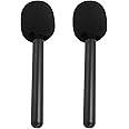 Denash Microphone Interview Handle, 2Pcs Wireless Mic Holder Stand for Mic 1, 2, for Rode Wireless II, for Hollyland Lark M1, C1, 150, for Synco G1, Movo, Wireless Lav Mic Adapter
