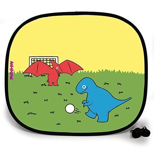 Preisvergleich Produktbild 123t Ani Mates Dino FUssbal Schlicht Baby / Kinder Fahrzeug Sonnenschutz x 2