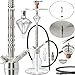 Produktbild DILAW® Azur Shisha Edelstahl Silber V2A 93cm Hookah Big Size + Glas Kohleteller | Wasserpfeife Kaminkopf Komplettset Molassefänger mit 4 Anschlüssen Kopfadapter Silikonschlauch Alumundstück
