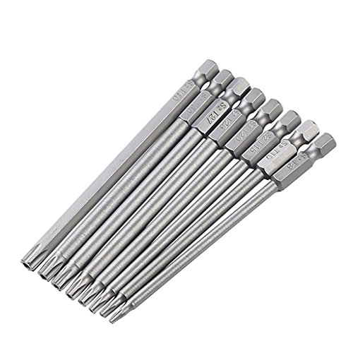MagiDeal 8pcs / Set Torx Sternkopf Schraubenzieher Bits Stahl 1/4 Hex Schaft 100mm