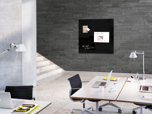 Sigel GL200 Glas-Magnetboard / Magnettafel / Whiteboard artverum schwarz, 100 x 100 cm – weitere Farben - 2