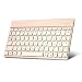 Produktbild BORIYUAN Ultra dünn Deutsch (Qwertz) Bluetooth Tastatur, 7 Farben hinterleuchtet Wireless Bluetooth 3.0 Tastatur, Aluminium-Gehäuse, für Allen Apple Ipad IOS Windows Mac Android Geräte - (Gold)