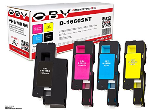 4x OBV Toner Dell C1660 / C 1660 / C1660W kompatibel schwarz cyan magenta gelb