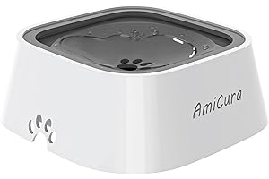 Amicura Gamelle Anti Fuite, Gamelle Eau Chien Anti Éclaboussure pour Chien Chat Chiot Cocker, Grande Capacité 1L Anti Glouton, No-Spill Gamelle d'eau Flottante pour Animal Voyage