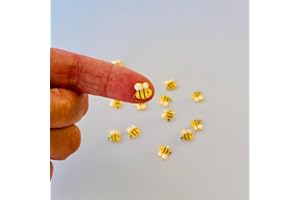 ZOSIGN 50 Pièces Mini Abeille Décoration, Résine Miniatures, Micro Accessoires pour Jardin Féérique, Paysage et Nail Art