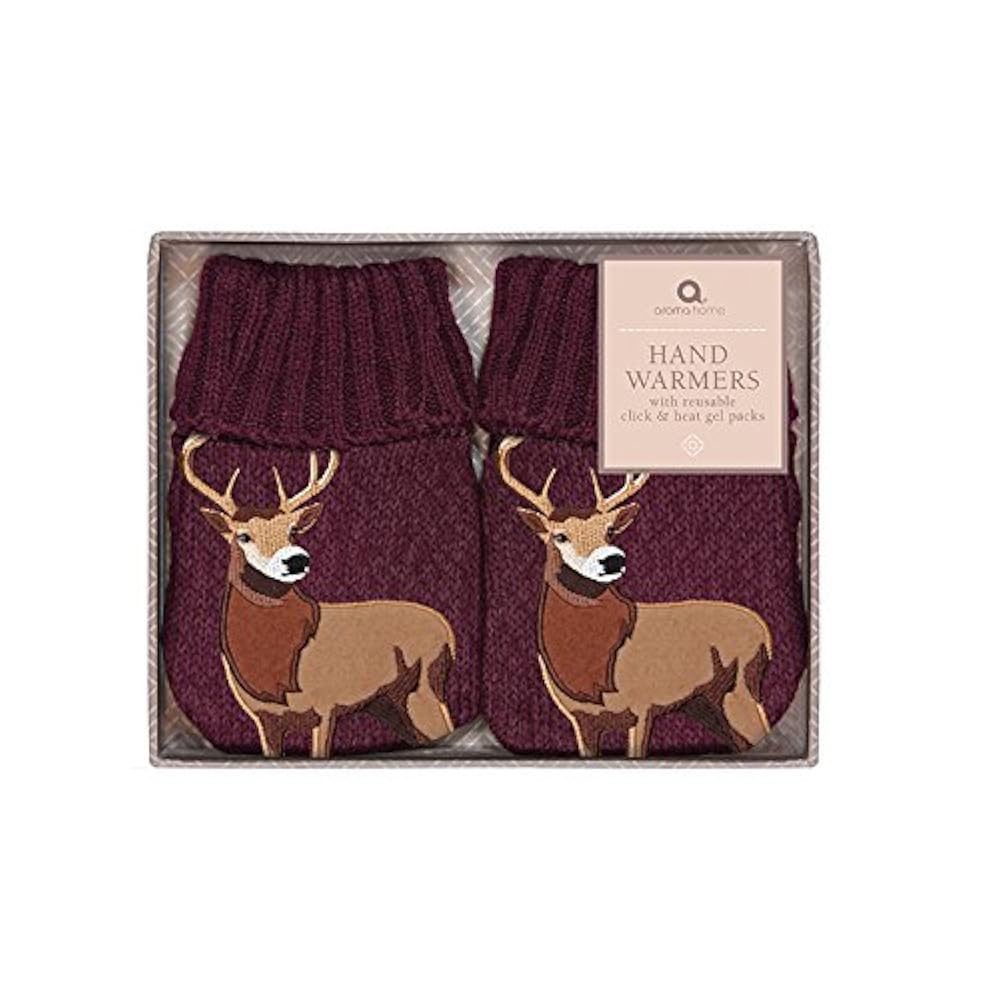 Burgund Strick Highland Hirsch Handwärmer