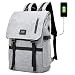 Produktbild LATIT Sportrucksack Herren Roll Top Rucksack mit USB Ladeanschluss für 15.6 Zoll Laptop,Wasserdichte Anti Diebstahl Reiserucksack Schulrucksack 25L-40L Trekkingrucksacke - Grau
