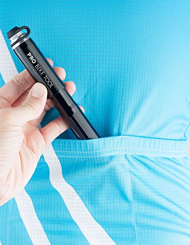 Mini Fahrradpumpe. Hoher Druck, zuverlässig, kompakt & leichte Rahmenpumpe. Für Presta und Schrader Ventile ohne umzustellen. Beste Qualität und Leistung. Handpumpe für Rennrad, Mountainbike Fahrrad & BMX-Reifen. Lebenslange Garantie. (schwarz) - 7