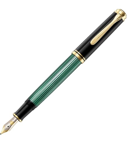Pelikan Souverän 400 Füllhalter – Schwarz-Blau, M Feder, Kolbenfüller Im Geschenketui