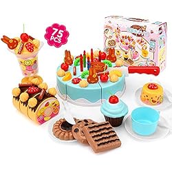 Symboat 75 Pcs/ensemble Cuisine Jouets Filles Pretend Jouer Coupe Gâteau D'anniversaire Enfants Enfants Jouet Éducatif