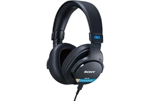 Sony Mdr-M1 Słuchawki Studyjne Zamknięte, Przewodowe, Szerokopasmowe (5 Hz–80 Khz), Optymalne Do Nagrywania i Miksowania w Studio, Lekkie (216G), w Zestawie 2 Optymalnej Klasy Odłączane Kable, Czarne