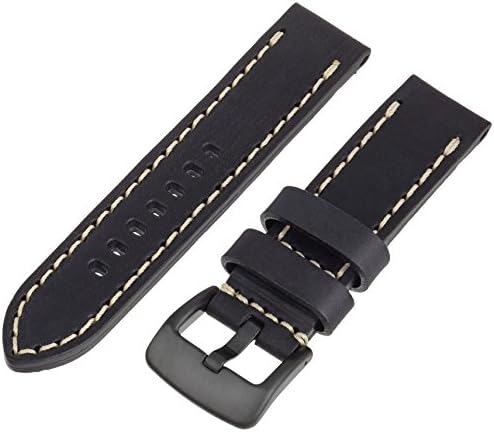 Paylak LEA1557-22 22mm Leather Calfskin Black Watch Band