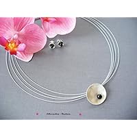 *SET Silberschale mit Onyx & Ohrstecker 925/00*