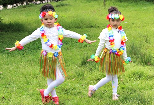 , 2 Stücke von Hawaii Blumenketten Hawaii Urlaub Girlande Halskette Kranz Decor Hula Fancy Kleid Party Hochzeit Beach Party Zubehör - 4