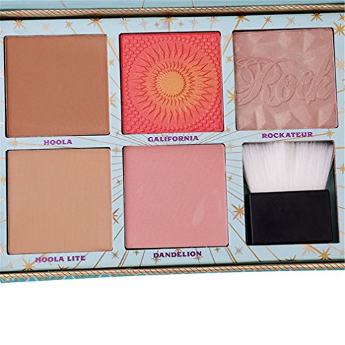 Stayeal Highlighter Palette Kosmetik Palette 5 Farben Rouge Schminkpalette mit Pulver Pinsel - 2