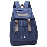 Fresion Vintage Casual Canvas Leather Shoulder Backpack Hiking Bags Travel Rucks