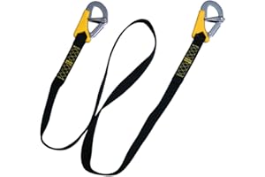 LALIZAS - Cordón de arnés de 2 mosquetones, Color Negro