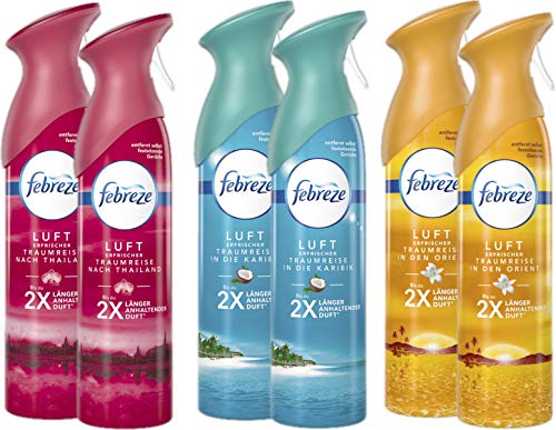 Preisvergleich Produktbild Febreze Set Traumreise Lufterfrischer 2xOrient + 2xKaribik + 2xThailand 6x300ml