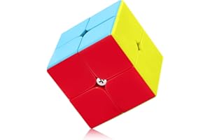 ROXENDA Cube de Vitesse 2X2 Speed Cube, Stickerless Cube Magique Facile à Tourner et à Lisser Speedcube- Tourne Plus Vite Que l'original (2x2x2)