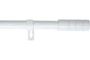 HOMEYA - Barra Cortina Extensible 70-120CM - Barra Metal para Cortinas con Remate Moderno - Palo 19mm para Cortinas Ligeras