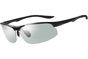 MIRYEA Polarized Photochromic Outdoor Sports Safety Sunglasses for Men Women Anti Glare UV400 Protection for Day and Night Driving Cycling Golf Running Cycling Fishing Eyewear Sun Glasses