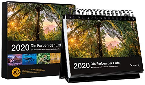 Tischkalender Die Farben der Erde 2020: 366-Tage Spiralaufsteller in Geschenkbox