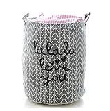 Leisial Barils de stockage en coton et en lin Seau à linge Sale Ensemble de Rangement en Coton Sac de rangement Boîte de rangement avec poignées pour vêtements et Jouets