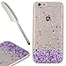 Produktbild iPhone 6 / 6S Hülle (4,7 Zoll), Edaroo Lila Herz Muster Ultradünnen Silikon Hülle durchsichtig mit Motiv Schutzhülle Handyhülle Soft Gel TPU Case Weiche Bumper Crystal Kirstall Clear Slim Kratzfeste Silikonhülle Transparent Rückdeckel Handy Tasche Cover Gummi TPU für Apple iPhone 6/6S (4,7 Zoll)