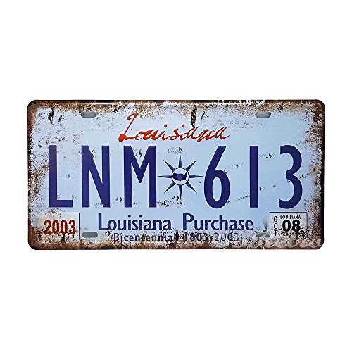 66Retro Louisiana LNM-613, Vintage Embossed Metal Tin Sign, Wall Decorative Sign
