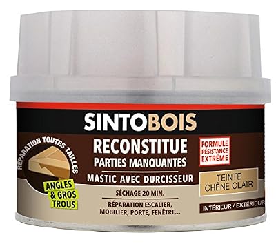 Sintobois mastic à bois avec durcisseur Sinto - Boîte 170 ml / 190 g - Chêne clair