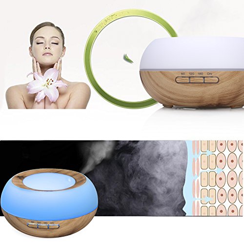 Luftbefeuchter Ultraschall 300ml,GreenClick Luftbefeuchter Humidifier LED Holzmaserung Oil Diffuser Purifier für babay Kinder Schlafzimmer Whonzimmer Büro Aromatherapie usw. - 5
