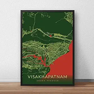 Recollection Visakhapatnam City Map Art Print Poster A3 Size WITHOUT FRAME Wall Decor for Home Office Restaurant Hotel Interior Decoration (Color 5)