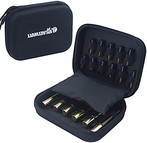 Samtour Essential Oil Carrying Case Hard Shell Case Hold up to 20 bottles of 2ml 5ml 10ml Premium Protection for Roller Bottles Large capacity Travel Organizer Black