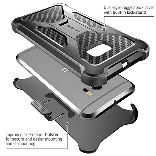 i-Blason Carcasa para HTC 10  Lanzamiento en 2016   Funda Serie Prime con Soporte  Robusto  y Clip de sujeci  n para cintur  n Giratorio  Negro 