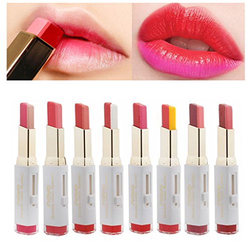 MagiDeal Dual-Farben Lippenstift Feuchtigkeitsspendende Farbverlauf Mode Make-up Lip Balm Langanhaltende Lip Gloss – # 1 - 7