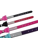 Eizur-Pet-cane-Gatto-regolabile-collare-bowknot-PU-Cuoio-Collana-Cucciolo-Sicurezza-Strass-Bling-Bow-Tie-Taglia-S-M-L-Nero-Rosso-Blu-Rose