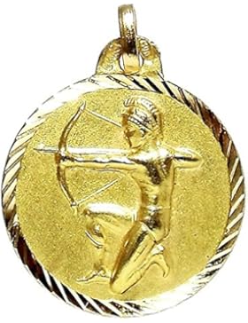 Schütze Anhänger 18k Gold Horoskop Medaille [85gr] - Anpassbare - AUFNAHME IM PREIS INBEGRIFFEN