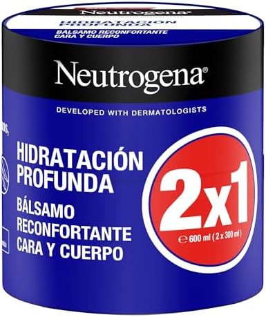 Neutrogena Formula Norvegia Idratazione Profonda Balsamo Comfort (confezione da 2 x 300 ml), Crema idratante per il corpo e il viso con tecnologia Pro-Ceramide per pelli secche