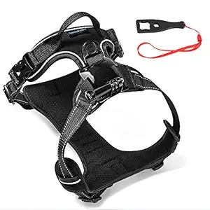 SmilePowo Dog Harness Chest Back Strap Belt Mount Pet Vest for GoPro Hero 7 6 5 4 3 Black,Hero 2018 Session Fusion,AKASO, Xiaomi, DBPOWER, Lightdow, Sports Action Camera for Dogs Night Walk-Black