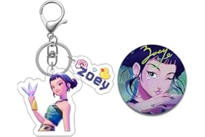DEFGNOP K pop Gadget, Huntrix Portachiavi e Distintivi, Acryl Portachiavi, Regalo for Fans (Zoey)