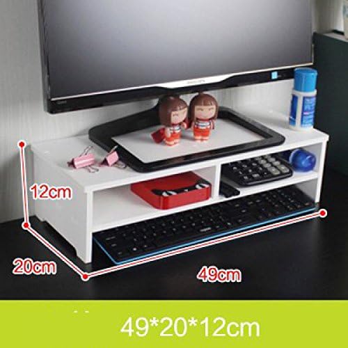 Freestanding Book Shelf / Desk Top Organization Computer Monitor Racks LCD Screen Brackets Desktop Keyboard Storage Dual-storey Base O 49 * 20 * 14cm Base