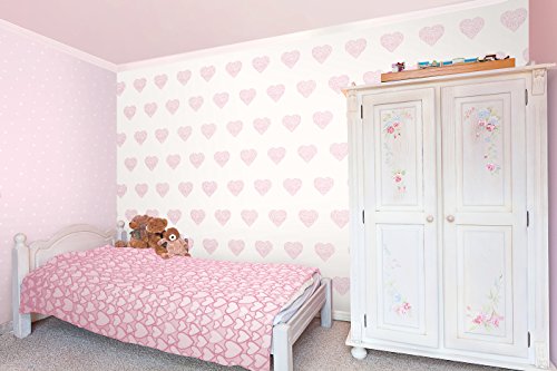 Decorline Tapete, Herzen rose - 2