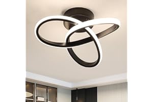 ‎COMELY Comely LED Deckenleuchte Moderne, 22W Creative Flower Form LED Deckenlampe, Schwarz LED Deckenbeleuchtung für Wohnzimmer Schlafzimmer Esszimmer Flur Balkon, 4500K Natürliches Licht