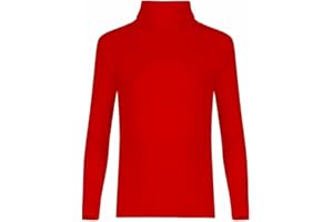 HUBIBUBI Kids Unisex Boys Girls Polo Neck Ribbed Jumper Kids Turtle Roll Neck Rib Tops for Winter Sizes 5-13 Years