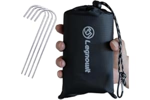 Legnowit Outdoor Pocket Blanket, 140 x 200 cm Waterproof Packable Compact Lightweight Picnic Blanket, Sand Free Beach Mat, Outdoor Tarp for Concert Festival Camping Hiking, Stakes Included