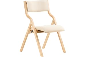 ‎SOBUY SoBuy Składane Krzesła Tapicerowane, Krzesło Do Spotkań z Drewnianą Ramą i Tapicerowanym Siedziskiem, Składane Krzesło Przenośne do Kuchni, Biura, Salonu, Lekkie, Oszczędność Miejsca, Białe FST40-W