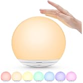 Suright Luz Nocturna Infantil, Lámpara de Noche recargable por USB | Luz Quitamiedos para Bebé con Luz Cálida Regulable&Luz d